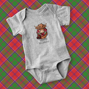 Hooglandkoe met Grant Tartan Sjaal Romper