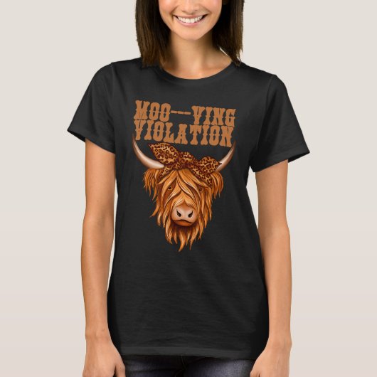 Hooglandkoe Moei Ving Overtreding T-shirt (Voorkant)
