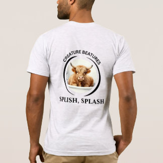 Hooglandrund baden – plons spetter wit t-shirt