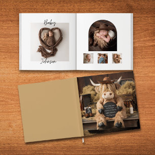hooglandrund boerderij thema baby fotoalbum aanden gastenboek