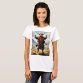 Hooglandrund dat de Highland Fling danst, T-shirt (Voorkant volledig)