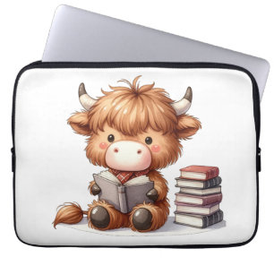 Hooglandrund die boeken leest laptop sleeve