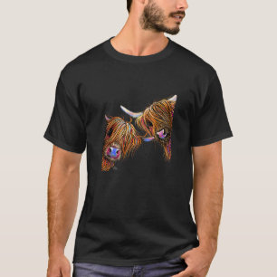 Hooglandrund dierprint ' Suikerklontje & Noedels ' T-shirt