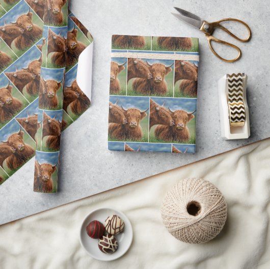 Hooglandrund Kust Koebeest Cadeaupapier (Crafts)