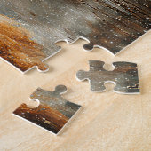 Hooglandrund Met Kerstkrans Kroon Legpuzzel (Zijkant)