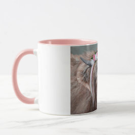 Hooglandrund met Roze en Witte Kroon Mok