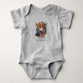 Hooglandrund met Russell Tartan Sjaal Romper (Voorkant)