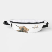 Hooglandrund portret aangepaste naam initiële mono heuptasje (Voorkant)