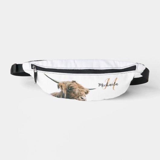 Hooglandrund portret aangepaste naam initiële mono heuptasje (Voorkant)