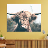 Hooglandrund portret canvas afdruk (Insitu (Woonkamer))