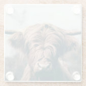 Hooglandrund portret glazen onderzetter (Achterkant)