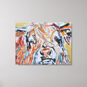 Hooglandrund Portret Neo-Expressionistisch Canvas Afdruk