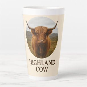 Hooglandrund Portret Poster met "Highland Cow" Latte Mok