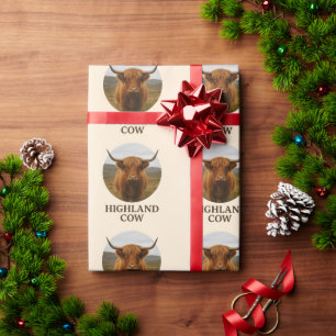 Hooglandrund-portretposter met "Highland Cow" Cadeaupapier