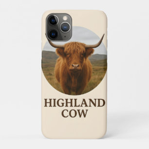Hooglandrund-portretposter met "Highland Cow"  Case-Mate iPhone Case