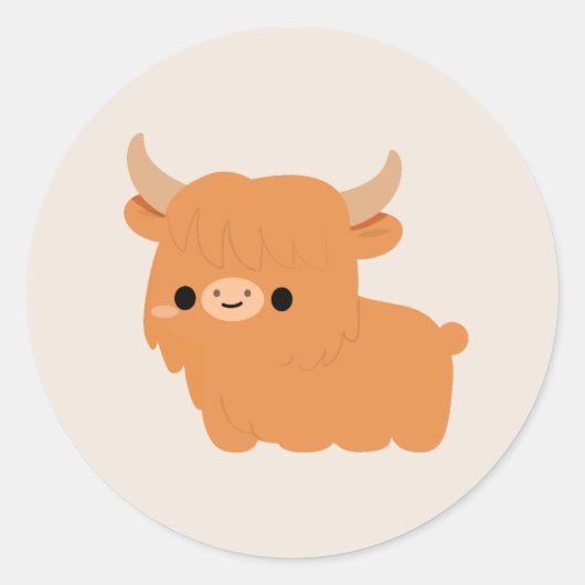 Hooglandrund Ronde Sticker (Voorkant)