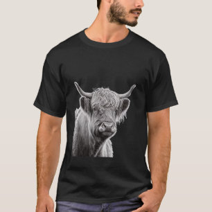 Hooglandrund Schotse Rundvee Potlood Portret_1 T-shirt
