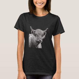 Hooglandrund Schotse Rundvee Potlood Portret 2 T-shirt