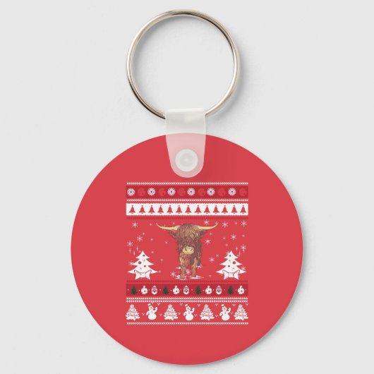 Hooglandrund Ugly Christmas Sleutelhanger (Voorkant)