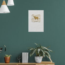 Hooglandrund Vintage Kaart Poster