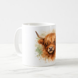 Hooglandrund - Watercolour Dieren Koffiemok