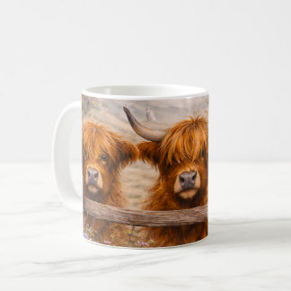 Hooglandrund - Watercolour Dieren Koffiemok
