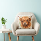 Hooglandrund - Watercolour Dieren Kussen (Stoel)