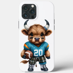 Hooglandrunderen en American Football Case-Mate iPhone Case