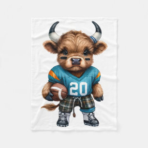 Hooglandrunderen en American Football Fleece Deken