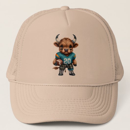 Hooglandrunderen en voetbal trucker pet (Voorkant)