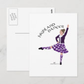 Hooglandsdanser Paars Briefkaart (Voorkant / Achterkant)