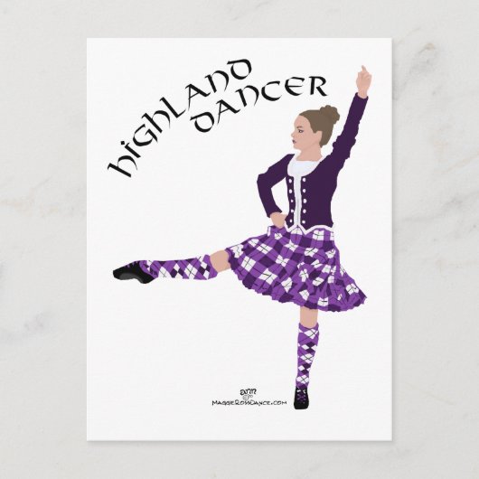 Hooglandsdanser Paars Briefkaart (Voorkant)