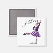 Hooglandsdanser Paars Magneet (Voorkant / Achterkant)
