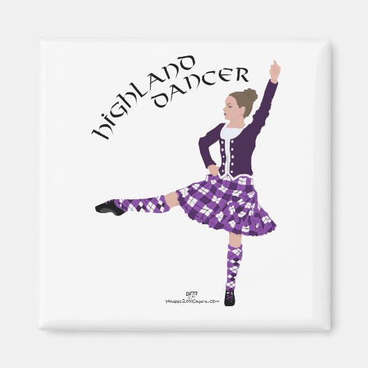 Hooglandsdanser Paars Magneet (Voorkant)