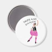 Hooglandse Danser Roze Magneet (Voorkant / Achterkant)
