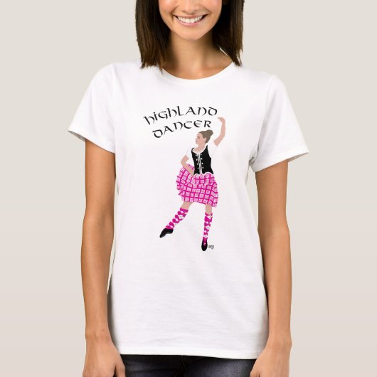 Hooglandse Danser Roze T-shirt (Voorkant)
