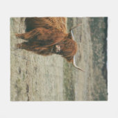 HOOGLANDSE KOE FOTO FLEECE DEKEN (Voorkant (Horizontaal))