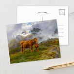 hooglandvee | Rosa Bonheur Briefkaart<br><div class="desc">Hoogland vee (1876) | Rosa Bonheur’s Highland Cattle is een sereen en suggestief schilderij van een moeder koe en haar jonge kalf op een mossy groene bergtop omringd door wolken. De compositie vangt de ruige schoonheid van de hooglanden, met de getextureerde jassen van het vee en zachte uitdrukkingen die warmte...</div>
