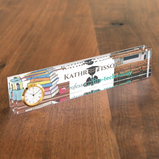 Hoogleraar Bio-tech Acrylic Naambordje (Zijkant)