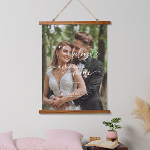 Hooglied 6:3 Ik ben van mijn geliefde met foto Hangend Wandkleed