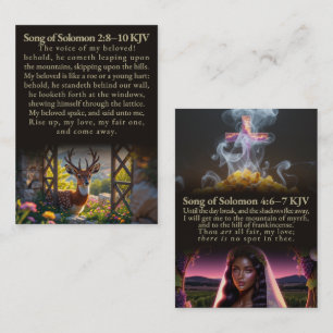 Hooglied van Salomo 2:8-10 en 4:6-7 KJV Kaart Box Visitekaartje