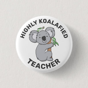 Hoogly Koalafied Koala - Gekwalificeerde leraar Ronde Button 3,2 Cm