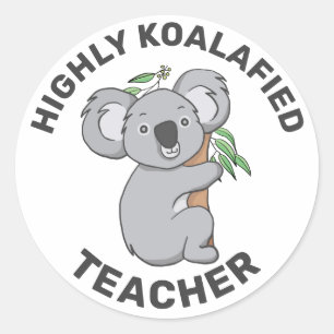 Hoogly Koalafied Koala - Gekwalificeerde leraar Ronde Sticker