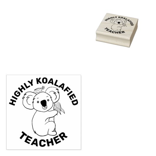 Hoogly Koalafied Koala - Gekwalificeerde leraar Rubberstempel (Gestempeld)