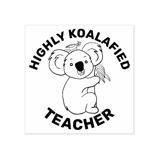 Hoogly Koalafied Koala - Gekwalificeerde leraar Rubberstempel (Afrduk)