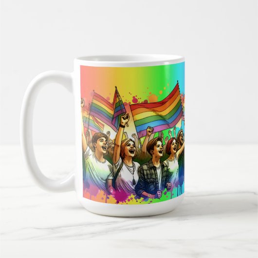 hoogmoed | LGBTQIA + mensen en vlaggen Koffiemok (Links)