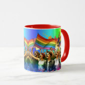 hoogmoed | LGBTQIA + mensen en vlaggen Mok (Voorkant rechts)
