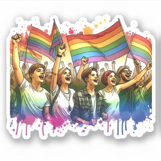 hoogmoed | LGBTQIA + mensen en vlaggen Sticker (Voorkant)