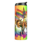 hoogmoed | LGBTQIA + mensen en vlaggen Thermosbeker (Gedraaid links)