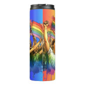 hoogmoed | LGBTQIA + mensen en vlaggen Thermosbeker (Achterkant)